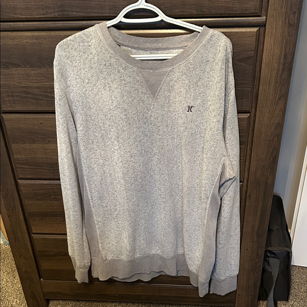 Hurley Light Gray Crewneck Sweater for Men